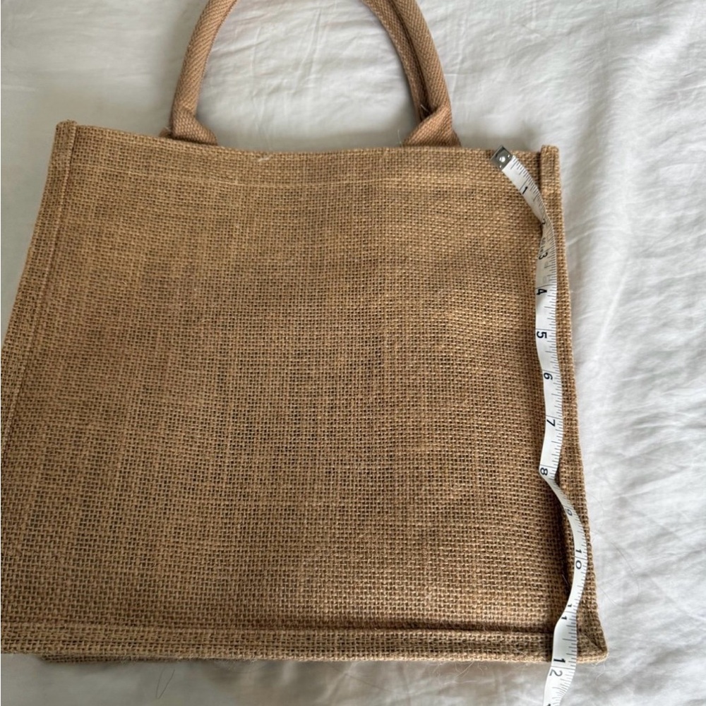 Neutral Raffia Tote Bag with Rope Handles - Picture 3 of 5